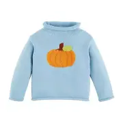 Mud Pie H4 Kids Children Boy Blue Pumpkin Patch Rollneck Sweatshirt 10140014 ...