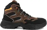 [BAUDOU] Madness Unisex Safety Shoes - High Performance Work Shoes, Brown, 45 EU, Brown, 11.5 US