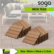 SOGA 2X 11 pcs DIY Wooden Composite Decking Tiles Garden Outdoor Coffee