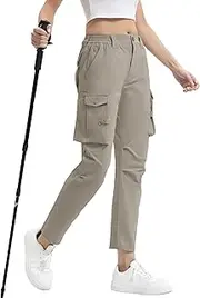 [Arunlluta] Women's Hiking Pants Stretch Cargo Tactical Pants Women Quick Dry Lightweight Casual Work Pants with 9 Pockets