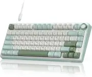 RK ROYAL KLUDGE R75 Mechanical Keyboard Wired with Volume Knob, 75% Custom Ga...