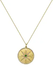 Forever Creations 14K Compass Pendant Necklace