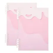 2Pcs 8"x6" Inch Spiral Notebook Refillable Journal for Meeting Graduation Pink