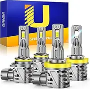 Ursprung 9005 H11/H8/H9 Fog Light Bulbs Combo, H11 9005 in Line Car Fog Light Bulbs, Pack of 4