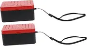 2pcs Fishing Red Worm Box Bait Buckets for Fishing Insulated Worm Bin Insulated Bait Bucket Fish Container Portable Tackle Boxes Plastic Orange