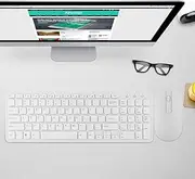 Multi-Functional 2.4G Wireless Keyboard Mouse Combo, Keyboard and Mouse Kit, for Office Game(White)