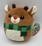 Kellytoy Squishmallow Rudolph the Red Nosed Reindeer 5" Plush NWT PL00