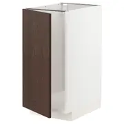 METOD base cab f sink/waste sorting, white/Sinarp brown, 40x60x80 cm