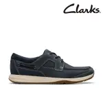 【CLARKS】男鞋 SAILVIEW LACE 縫線工藝設計3眼孔船型鞋 休閒便鞋(CLM76972C)