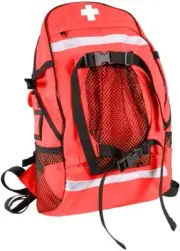 Red First Aid White Cross EMT EMS Trauma Backpack Medical Equipment Bag