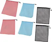 6pcs Beach Storage Bag Toy Storage Bag Backpack for Travel Laundry Pouch Mesh Pouches Beach Backpack Mesh Produce Bag Mesh Bag Kitchen Bag Polyester Drawstring Storage Bags