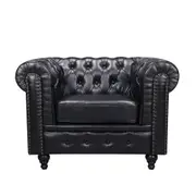 Nester Chesterfield 1 Seat Sofa Black