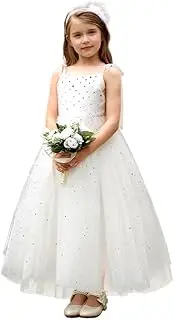 [Aibaowedding] Glittering Lace Backless Dress with Bow Tie Straps Flower Girl Dresses for Weddings Birthday Princess Prom Dress