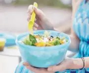 TUPPERWARE SALAD ON THE GO w/ Fork, Knife and Tupper Mini Dressing Container NEW