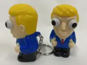 2 President Donald Trump MAGA Keychains Squeeze Eyes Pop Mini Figure