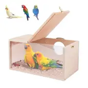 Natural Wood Nesting Box for Parakeet Birds Transparent Design Breeding Box w...