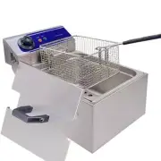 Stainless Steel Electric Deep Fryer Single Tank for Kitchen Countertop 2 Liter