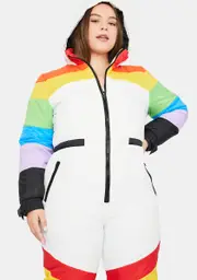 [dELiA*s by Dolls Kill] Totally Sweet Retreat Rainbow Puffer Snowsuit