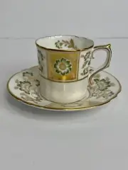 Royal Crown DERBY PANEL GREEN Demitasse Cup & Saucer Espresso Set A1237 England
