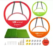 Golf Chipping Net Golf Practice Chipping Net and Foldable Golf Mat with 12 Balls
