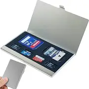 SD Card Holder Case, TF Memory Card Holder Case Aluminum Alloy Hard Shell,6 in 1 Capacity for 2SD Cards and 4TF Cards(6 Slots)