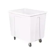 WESCO Plastic Box Truck 8 Bushel White 5" Casters