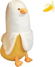Handytoolinc Banana Duck Stuffed Animals Plush 19.6inch Soft Duck Sleep Pillows for Boys and Girl Cute Hugging Plush Gift Home Decoration (White, 19.6inch)