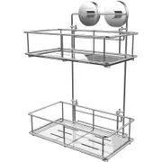 Suction Chrome Double Shower Caddy