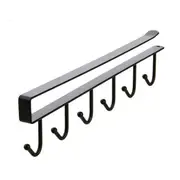 NNEOBA Iron 6 Hooks Storage Shelf Wardrobe Cabinet Metal Under Shelves Mug Cup Hanger Bathroom Kitchen Organizer Hanging Rack Holder