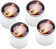 Kisangel 4pcs Sturdy Guitar Volume Control Knobs Easy Installation Tuning Tone Buttons Comfortable Wear Resistant Guitar Accessory Basses