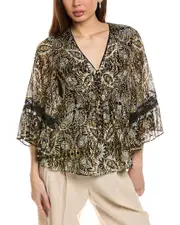 Kobi Halperin Ele Print Peasant Blouse
