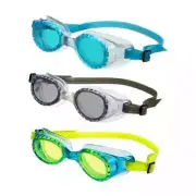 Dolfino Youth Latex Free Swim Goggles + Silicone Strap and UV Protection 3 Pack