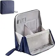 [Generic] Multi-Purpose Large Capacity Oxford Cloth Standing Makeup Bag, Portable Toiletry Bag for Makeup Brushes, Waterproof Makeup Organizer with Compartments, Large Capacity (Navy)