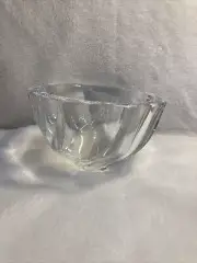 Orrefors Crystal Bowl 6.25”Diameter Swedish Art Glass Swirl Pattern Clear New