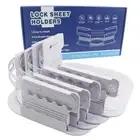 Bed Sheet Holder, Fitted Sheet Fasteners with Lock Strap-Keep Sheets Firm &