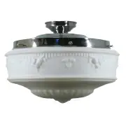 Senator Opal Matt 14&quot; Shade w 12 1/4&quot; Chrome Batten Fix Light