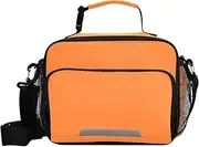 Tropical Orange Kids Lunch Bag Lunch Box with Water Bottle Holder Lunch Box Cooler Bag for Children
