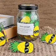60 PCS Positive Pineapple Emotional Support Gift Set Pineapples Affirmation Cards with Glass Jar for Pineapple Gifts Mental Health Gifts to Cheer Up Friends Positive Affirmations Cards for Women