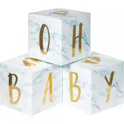 Creative Converting Party Centerpiece Oh Baby Block Blue Marble 3ct Centerpieces