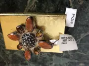 Sterling Silver Pin W/opalite and Gold Pearl