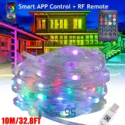 33ft Outdoor Garden LED Strip Light Waterproof with Bluetooth App Remote Control
