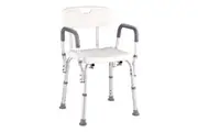 Altus Bathroom Shower Chair with Back Rest and Arm Aluminium Adjustable