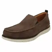 Mens Clarks Casual Slip On Suede Leather Shoes Edgewood Step