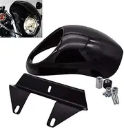 KaTur Headlight Fairing Covers Front Head Light Cowl Fork Mount Headlamp Visor Bracket Kit for 1973 Up Harley Sportster Cafe Drag Dyna FX XL