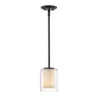 Unbranded Mini Pendant Incandescent Light Down Rod Shaded Steel Olde Bronze