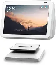 AutoSonic Stand for Echo Show 8 (1st Gen and 2nd Gen) | Accessories Made for Amazon Echo Alexa | Swivel and Tilt | Magnet Built-in | White