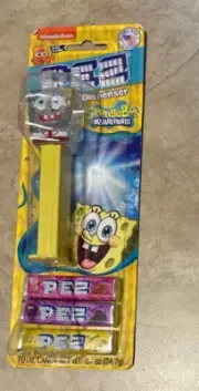 PEZ w/ Candy Nickelodeon SpongeBob Squarepants Crystal Clear & Yellow NEW Sealed