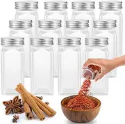 Yotsuba Glass Spice Jars, 12PCS 120ml Clear Glass Jars Small Items Storage and Organization Lid Spice Herb Seasoning Condiment Storage Container Glass Mason Jars with Lids Seasoning Containers