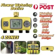 Auto Irrigation Controller Water Timer Digital 4Zone Garden Watering System Lawn