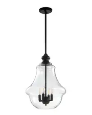 JONATHAN Y Adam 16in Adjustable Metal Glass LED Pendant